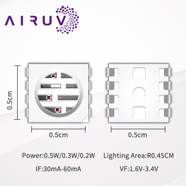 Venda Quente Smd 0.5W 0.3W 0.2W 620nm 410nm 520nm 850nm 840nm 5050 IR Led Chip For Grow luz
