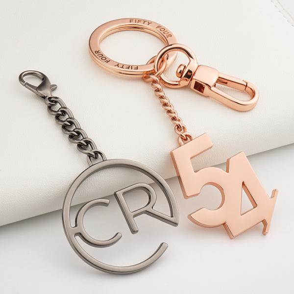 Professional Custom Logo Bag Keychain Zinc Alloy Key Ring With Chain Hook