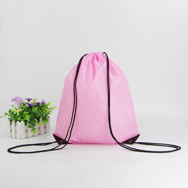 Anti Bacterial PP Reusable Drawstring Bag 125gsm Drawstring Eco Bag Purple
