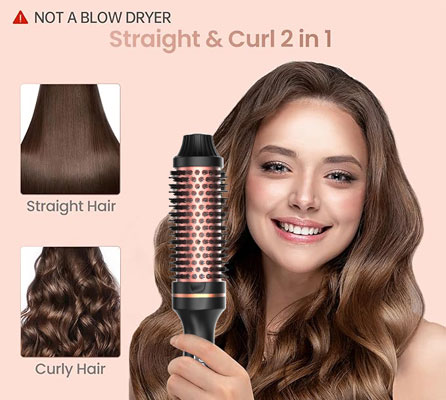 Professional Portable Hair Brush Comb LED Temperature Display PTC Heater Thermal Brushes Fast Heating 65W Multi-Function
