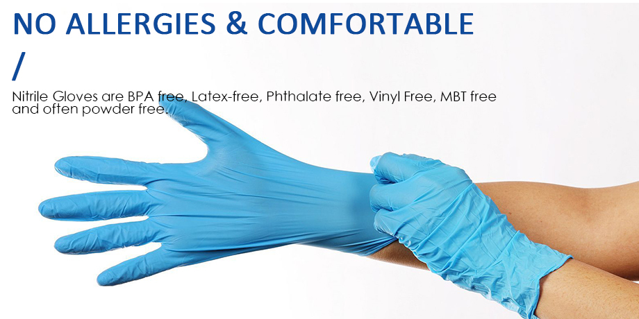 Beaded Cuff Non Sterile Powder Free Gloves Comfortable Fit Powderless Nitrile Gloves Pink