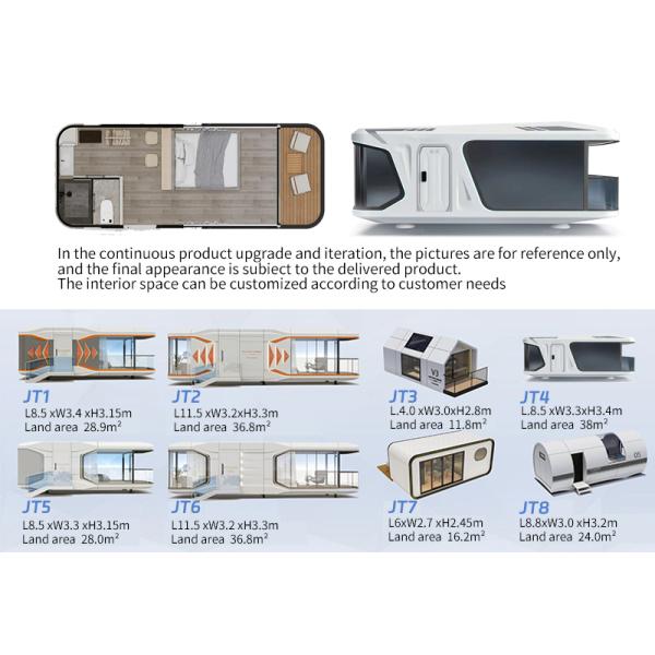 App Control Hotel Space Capsule House with Thermal Performance Suit and Electric System