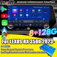 Interface vidéo multimédia Android pour RX350h RX500H 2023-2024 NX LX GX ES Inclus NetFlix, YouTube, emplacement pour carte SIM