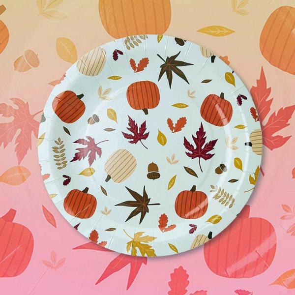 Polychrome  Bamboo Birthday Elegant Eco Friendly Disposable Dinner Plates