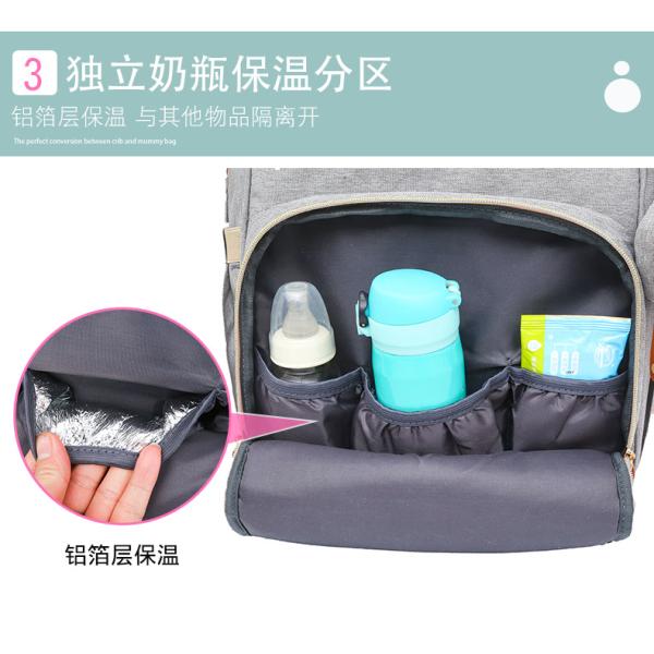 Customized Logo Mummy Baby Bag Diaper Backpack With Travel Bassinet And Changing Station