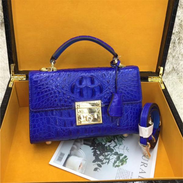 Genuine Alligator Skin Key Lock Closure Lady Small Handbag Authentic Crocodile Leather Women Flap Purse Shoulder Bag