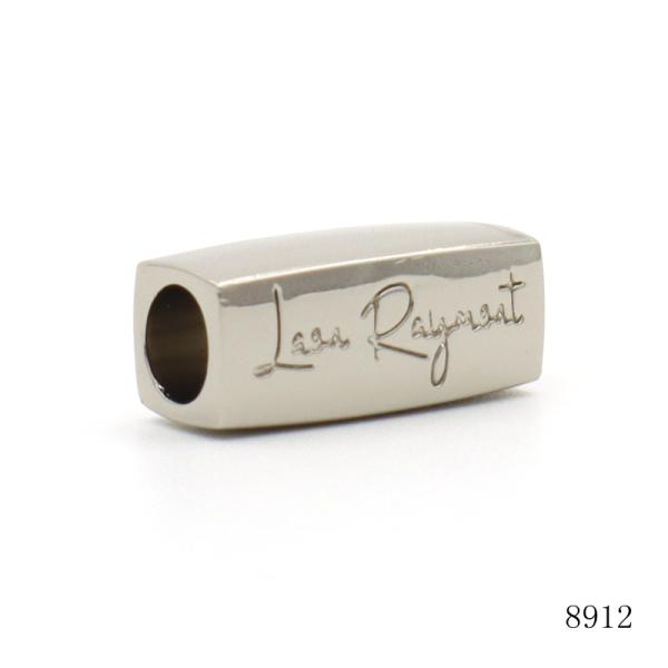 Silver Spacer Beads Shiny Nickel Plated Zinc Alloy Custom Metal Logo Beads For Bracelet Hair Braid