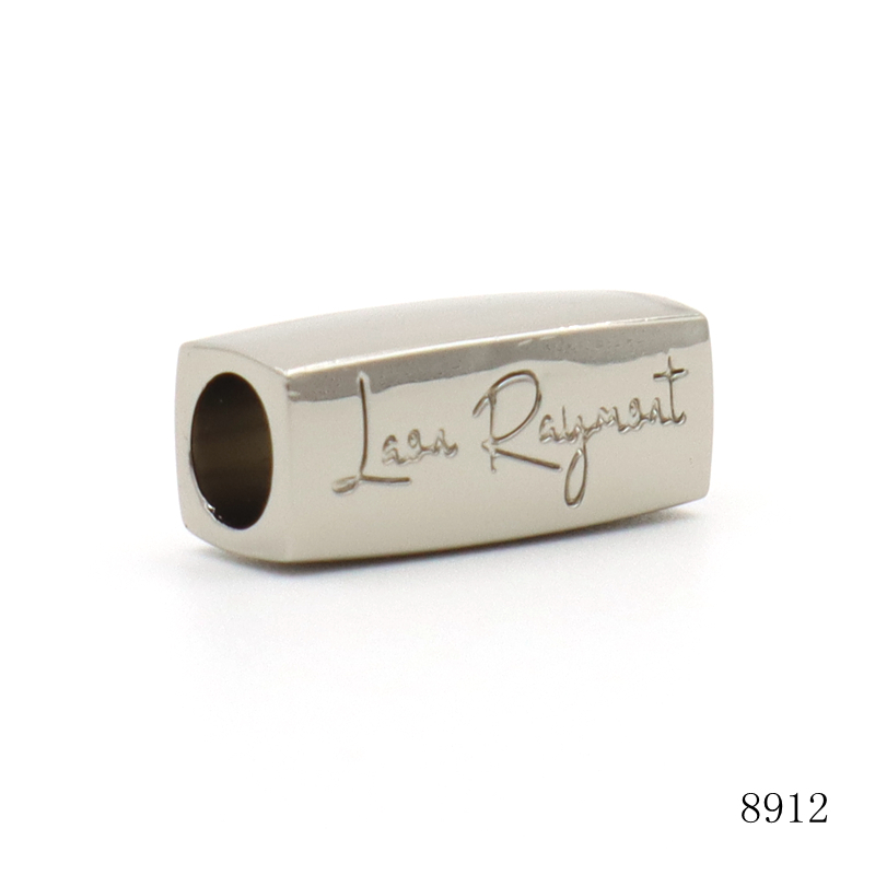Silver Spacer Beads Shiny Nickel Plated Zinc Alloy Custom Metal Logo Beads For Bracelet Hair Braid