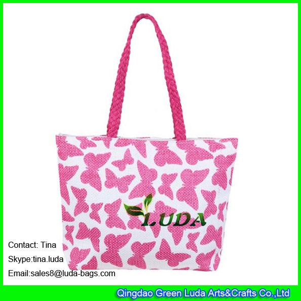 LUDA straw purses butterfly straw purses women paper straw beach bags