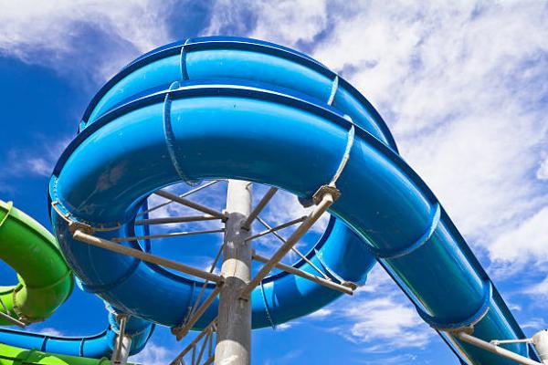 Customized Fiberglass Water Slides Adult Stimulating High Speed Slide For Hotel Resort