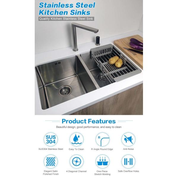 30x18 Inch 18 Gauge Stainless Steel Sink Undermount For Kitchen Island