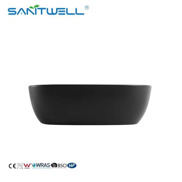 Chaozhou New Developed Top Quality Rectangular Hand Matt Black Washing Sink Bathroom Above Counter Basin Ceramic Basin