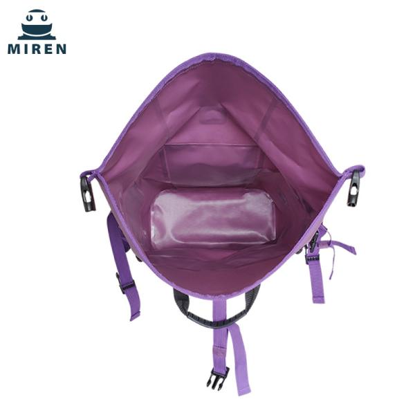 500D PVC Material Waterproof Dry Bag Backpack Purple Color 30L Capacity