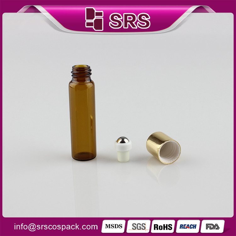 янтарный стеклянный крен 5ml на бутылках для эфирных масел
