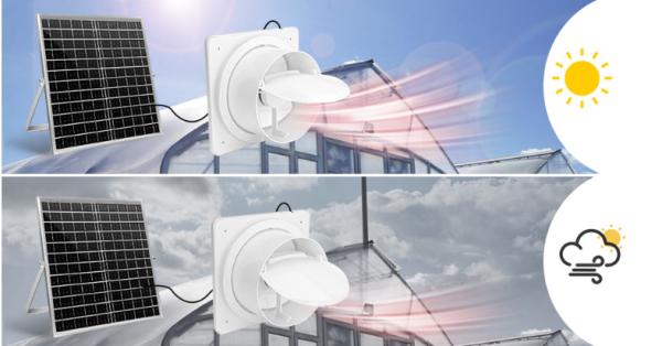 White Monocrystalline Mini Solar Panel Kit Brushless Fan 30W 8