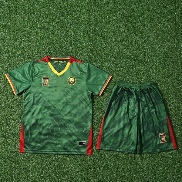 Cameroon 2025-2026 Home Children Football Jersey Custom Team Uniforms