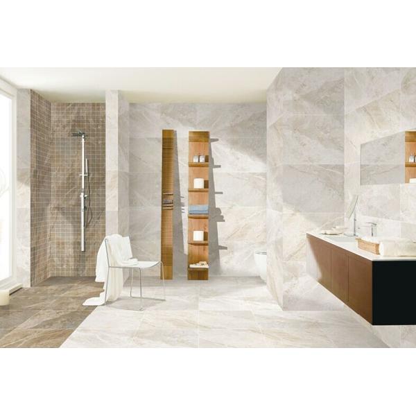 Braccia Beige Marble Look Porcelain Tile Smooth Texture Three Dimensional