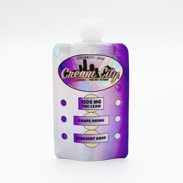 CBD Custom Weed Packaging THC Liquid Weed Packaging Bag Smell Proof Custom Printing Spout Pouch