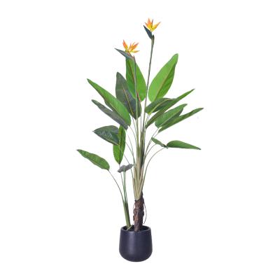 artificial plant manufacturer 150cm artificial bird of paradise plant with realistic flower for indoor decoration