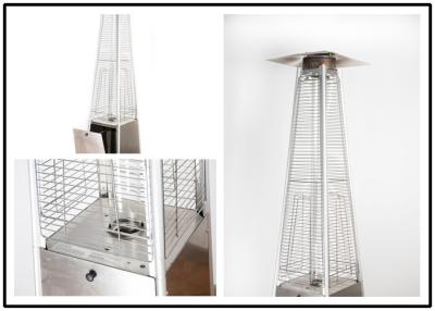 Tall Quartz Glass Tube Patio Heater , Powder Coated / Stainless Steel Gas Patio Heater