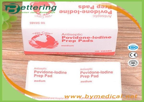 Antiphlogosis Povidone Iodine Prep Pad Wipe Cleanser Swab For Skin Cleaning / Disinfecting