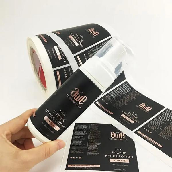 Water Bottle Custom Vinyl Stickers Printing Die Cut Gold Foil CMYK Cosmetics