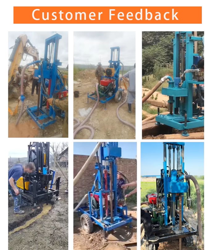 Portable Small Hydraulic Water Well Drilling Rig 100m For Shallow Water Drilling