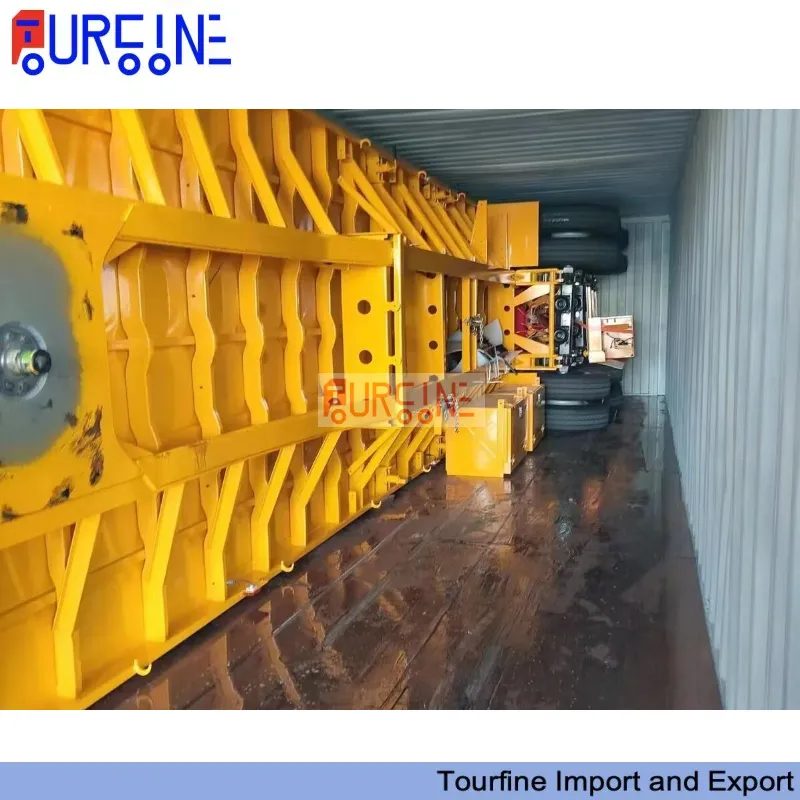 Tri Axle 60 Ton Flatbed Semi Trailer With Detachable Side Walls For Cargo Transport