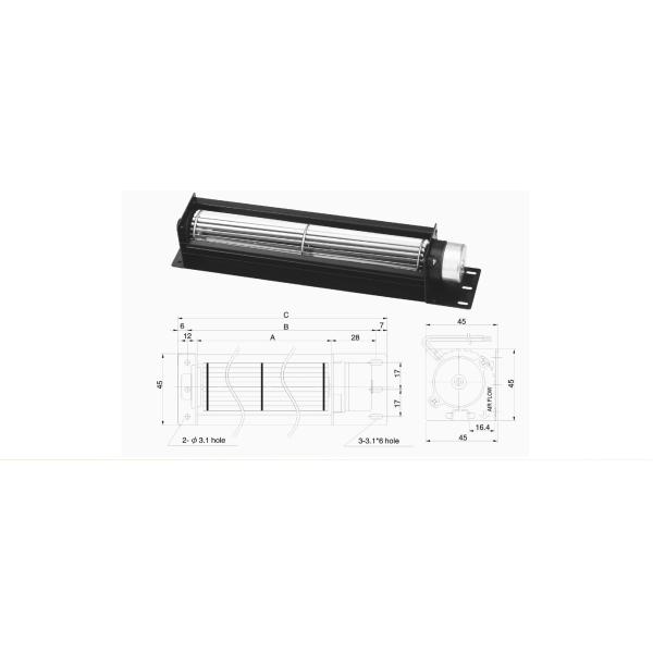 Compact Dc12v - 24v Equipment Cooling Fans Ce Ul Rohs / Elevator Tangential Cooling Fan
