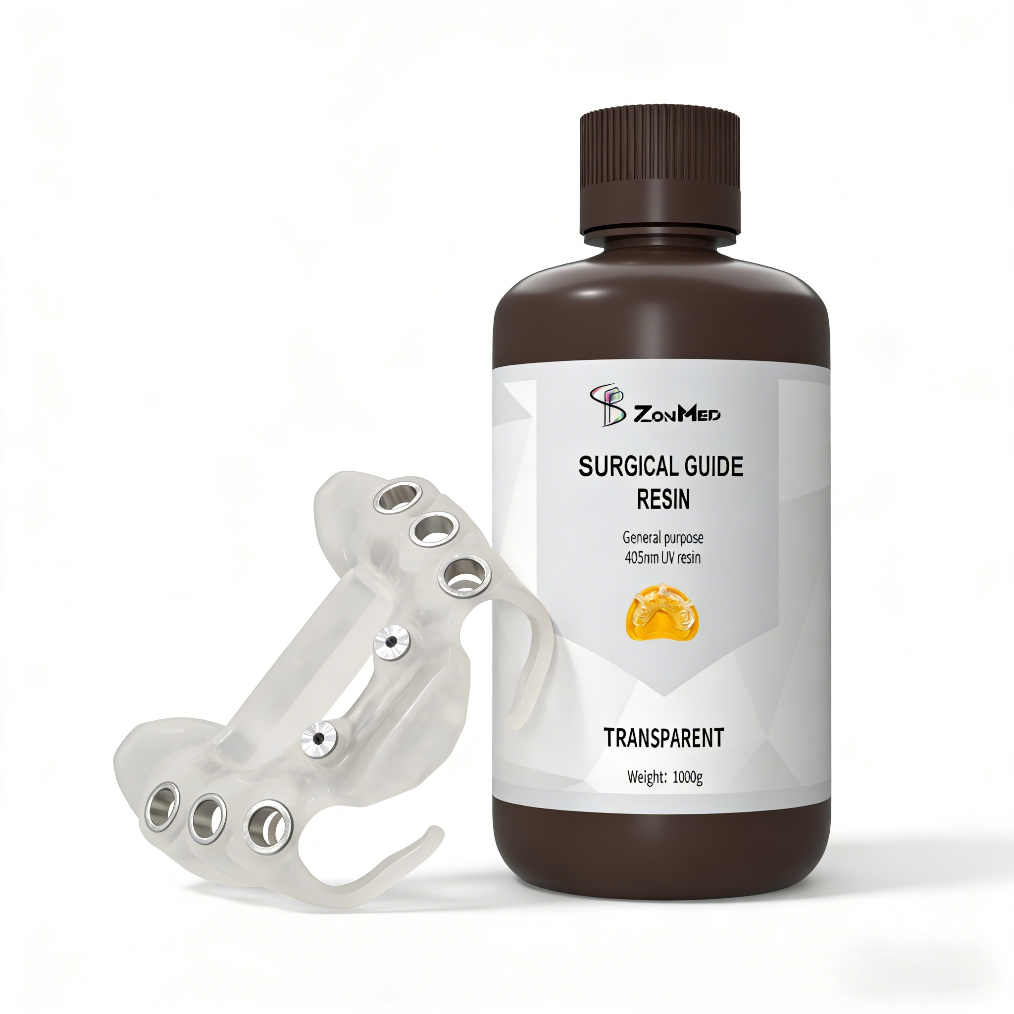 Shore D 82 surgical guide 3D printing resin featuring light cured resin matrix with filler particles providing performance in dental applications