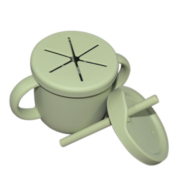 100% Silicone Sippy Cup Eco Friendly BPA Free Baby Snack Cup Customized Sizes