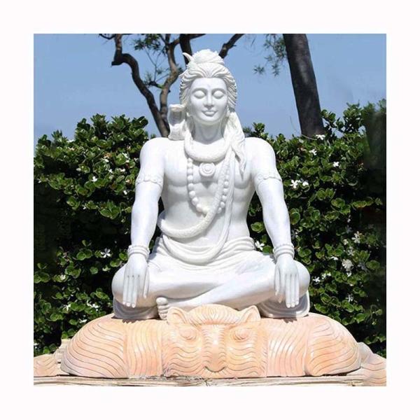 Custom Outdoor garden decoration large white marble stone meditating gautam guan yin buddha statue sculpture for sale