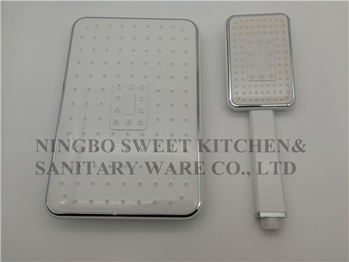 Single fuction shower head hand shower set square overhead shower rain shower bathroom self-cleaning