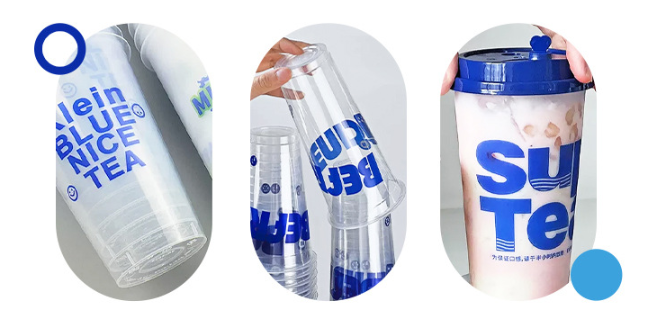 Custom Logo Thickened High Transparency PET Plastic Cups With Lids For Coffee Milk Tea