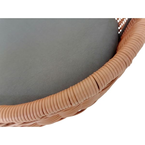 Metal Frame Poly Round Rattan Oval Shape Dog Cat Medium Size Animal House