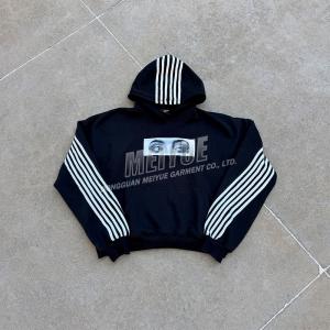 Custom Grams Digital Print Hoodie Men French Terry Mens Striped Hoodie