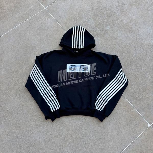 Striped Designer Dirty Streetwear Tracksuit Baggy Cargo Sweatpants And Hoodie Set