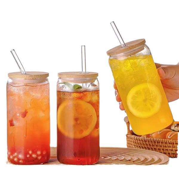 Modern Minimalist Eco-friendly High Borosilicate Glass Tumbler Universal Handle Cup Portable Reusable Cork Cap Dishwasher Safe
