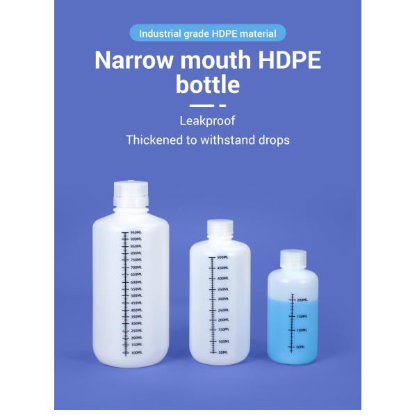 Narrow Neck Plastic Bottle With Scale Line Medicine Liquid Packaging Container