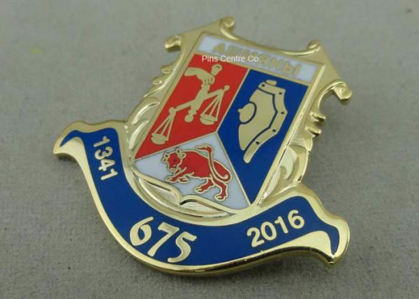 Smooth Back Custom Cloisonne Hard Enamel Pin Copper Die Struck For Sports