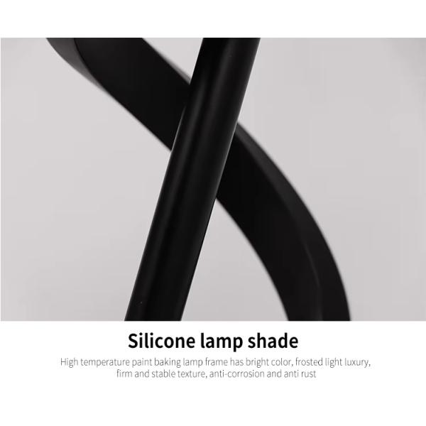Lámpara de mesa espiral de LED minimalista contemporánea de oro rosa/negro de aluminio 12W Lámpara para dormitorio