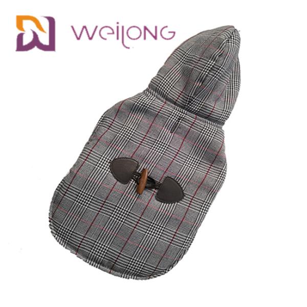 Houndstooth Brushed Tricot Custom Dog Hoodies Winter Keep Warm BSCI Puppy Hoodie