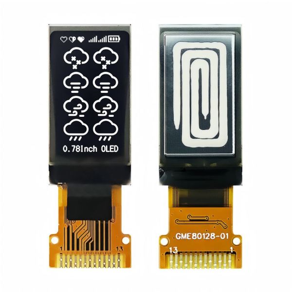 0.78 OLED Display Module with 80x128 Resolution and 4-Wire SPI Interface