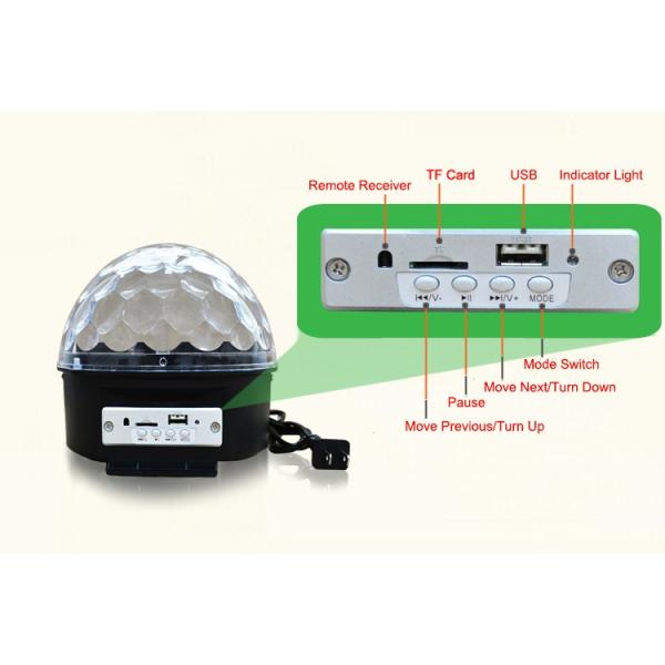 MP3 Crystal Led Magic Ball Light 18W For Medium Live Concerts Stage Lighting