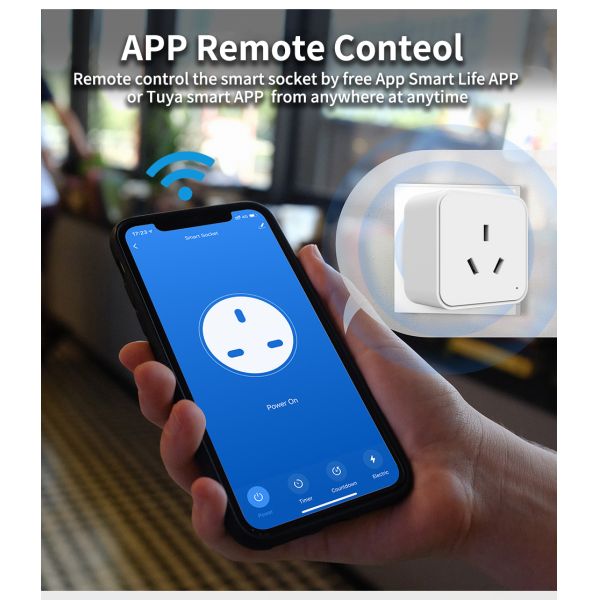 Type I AU Plug Smart Wiring Devices 240V Wifi Outlet For Home Automation