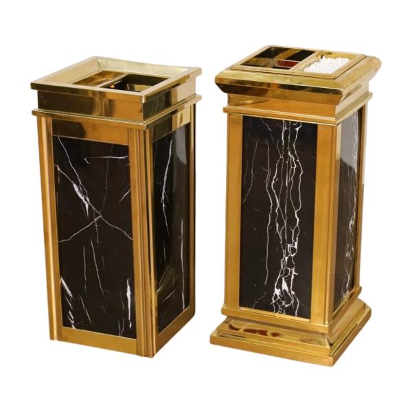 Royal Ground Ash Barrel Hotel Mall Elevator Steel Garbage Bin Business Building Entrance Refuse Can