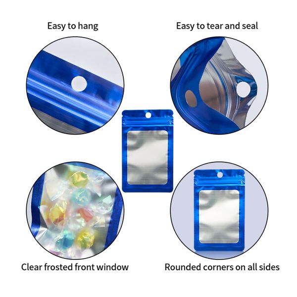 Wholesale Customized Ziplock BagTransparent Window Reusable Plastic Heat Seal Smell Proof Resealable Mylar Bags