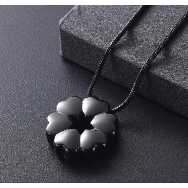 Fashionable Heart-Shaped Flower Urn Necklace for Women Stainless Steel Keepsake Pendant