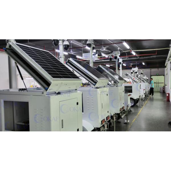 Mobile Solar CCTV Surveillance Trailer Mounted Security Camera Tower