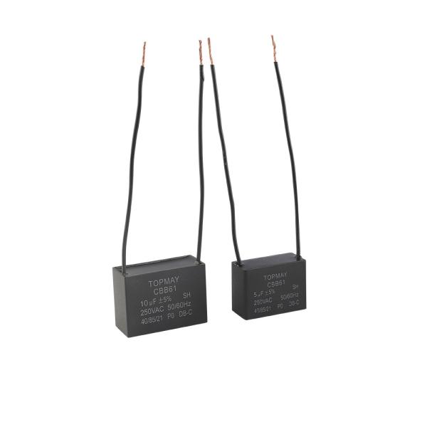 CBB61 AC 10uF Motor Capacitor 250VAC Wire Leads Terminal For Electric Pump